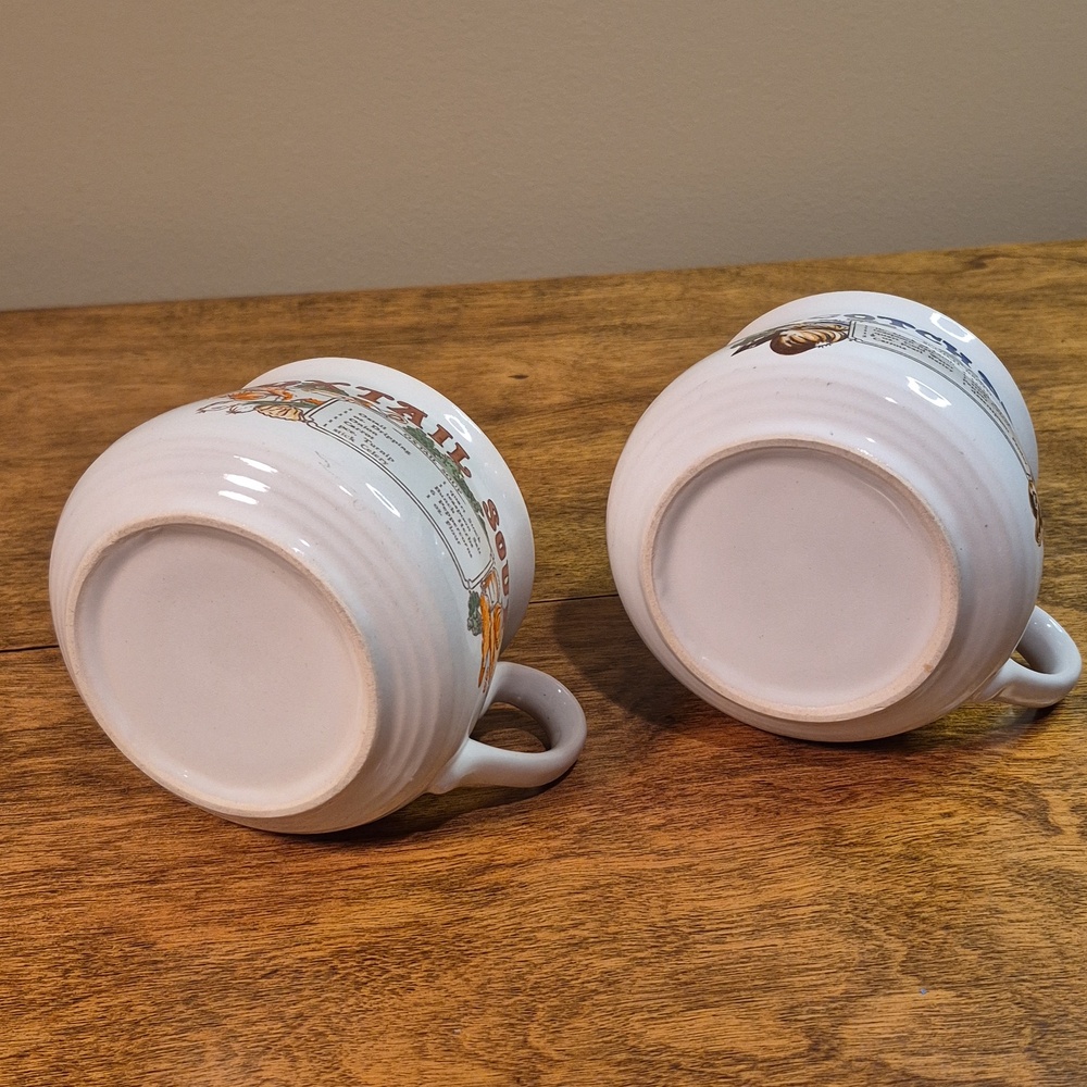 VINTAGE Set of 2 Ceramic Recipe Soup Mugs, Oxtail Soup & Scotch Broth - Picture 7 of 13